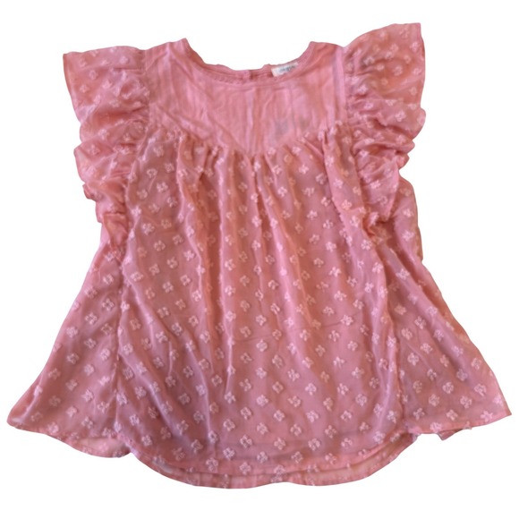 Umgee USA Sheer Boho Blouse Women's Medium Pink Flutter Sleeve Lined Floral NWT - Picture 8 of 11